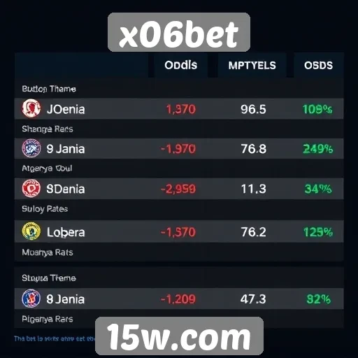 Comparação das odds oferecidas pelo x06bet